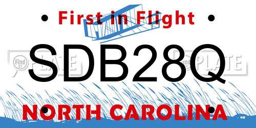 SDB28Q North Carolina License Plate