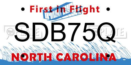 SDB75Q North Carolina License Plate