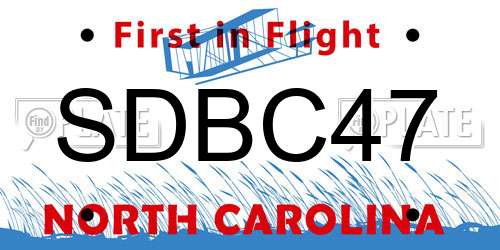 SDBC47 North Carolina License Plate