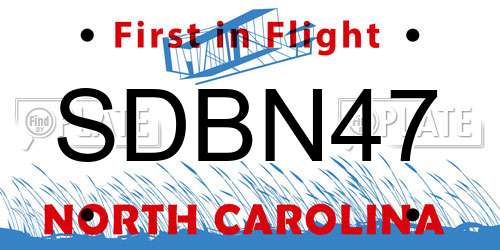 SDBN47 North Carolina License Plate