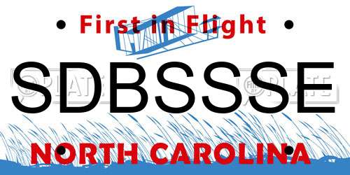 SDBSSSE North Carolina License Plate
