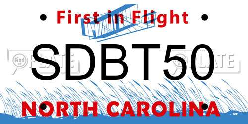 SDBT50 North Carolina License Plate