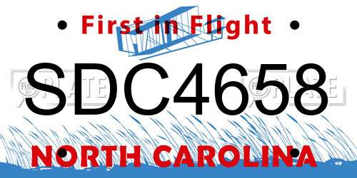 SDC4658 North Carolina License Plate
