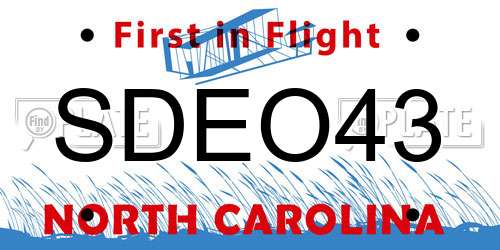 SDEO43 North Carolina License Plate