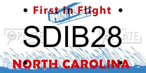 SDIB28 North Carolina License Plate