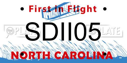 SDII05 North Carolina License Plate