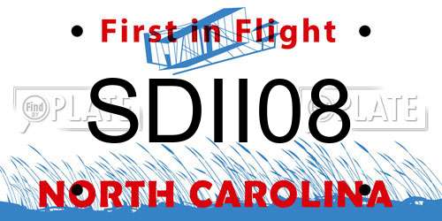 SDII08 North Carolina License Plate