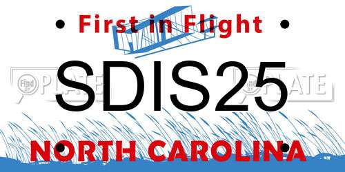 SDIS25 North Carolina License Plate