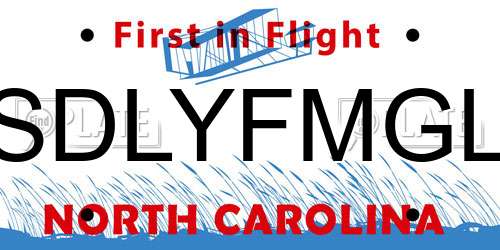 SDLYFMGL North Carolina License Plate