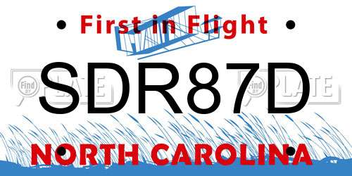 SDR87D North Carolina License Plate