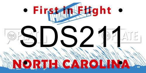 SDS211 North Carolina License Plate