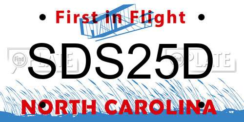 SDS25D North Carolina License Plate
