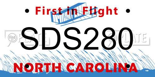 SDS280 North Carolina License Plate