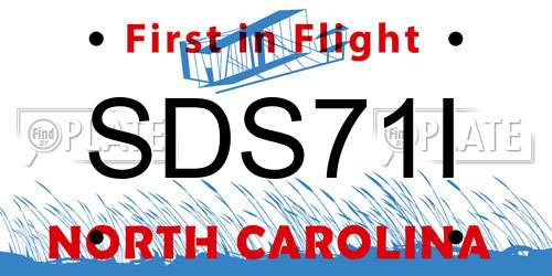 SDS71I North Carolina License Plate