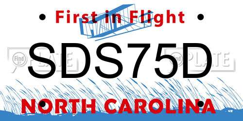 SDS75D North Carolina License Plate