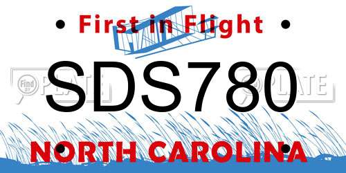 SDS780 North Carolina License Plate