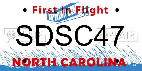 SDSC47 North Carolina License Plate
