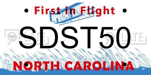 SDST50 North Carolina License Plate