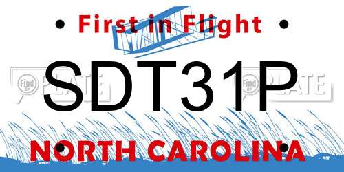 SDT31P North Carolina License Plate