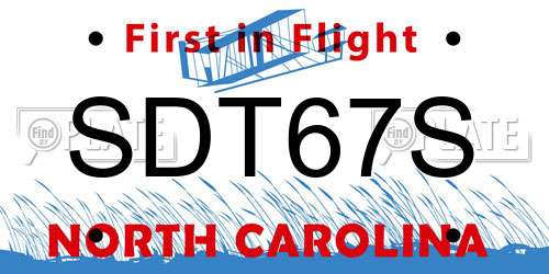 SDT67S North Carolina License Plate