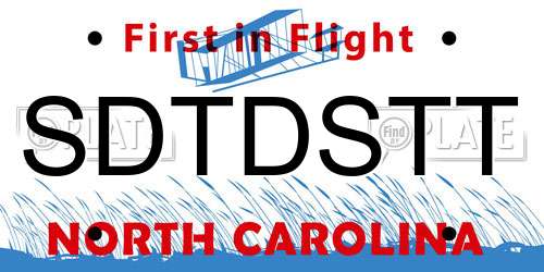 SDTDSTT North Carolina License Plate