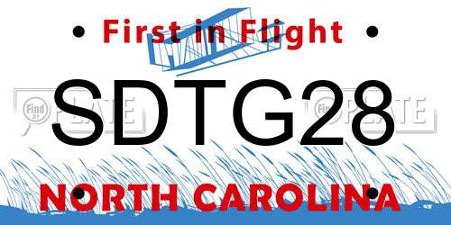 SDTG28 North Carolina License Plate