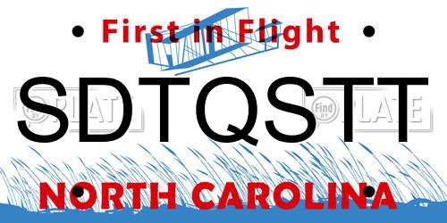 SDTQSTT North Carolina License Plate