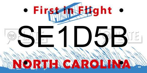 SE1D5B North Carolina License Plate