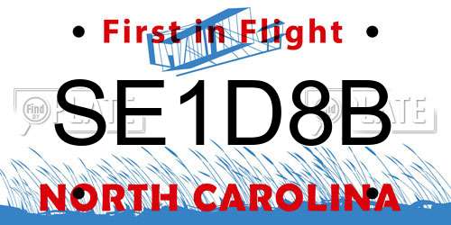 SE1D8B North Carolina License Plate