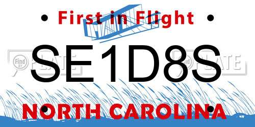 SE1D8S North Carolina License Plate