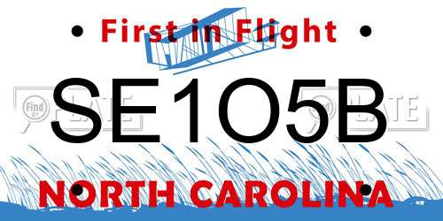 SE1O5B North Carolina License Plate