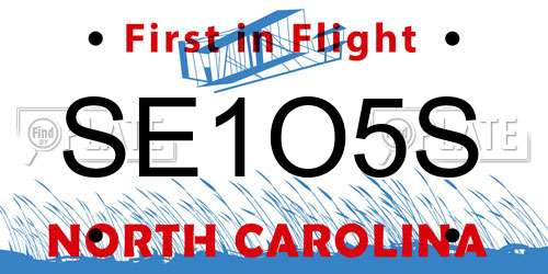SE1O5S North Carolina License Plate
