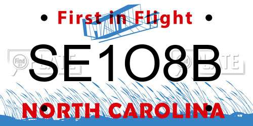 SE1O8B North Carolina License Plate