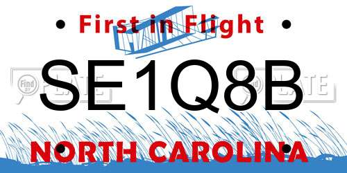 SE1Q8B North Carolina License Plate