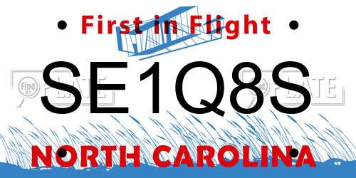 SE1Q8S North Carolina License Plate