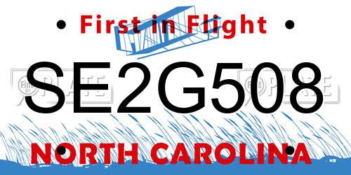 SE2G508 North Carolina License Plate
