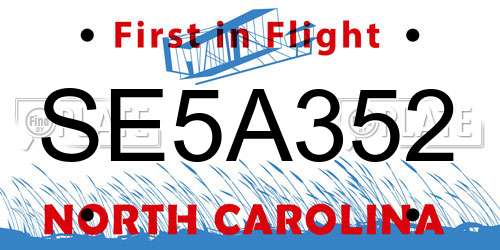 SE5A352 North Carolina License Plate
