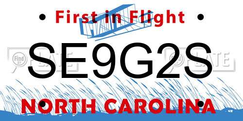 SE9G2S North Carolina License Plate