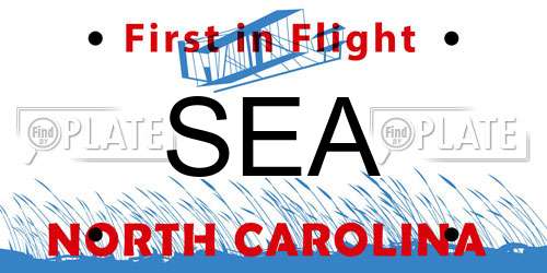 SEA North Carolina License Plate