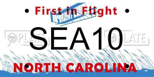 SEA10 North Carolina License Plate