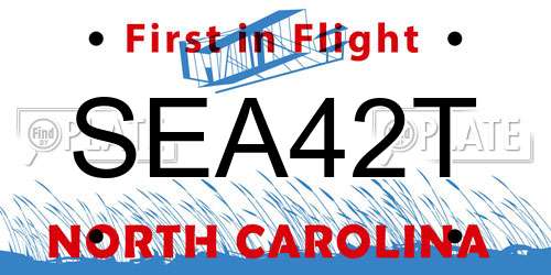 SEA42T North Carolina License Plate