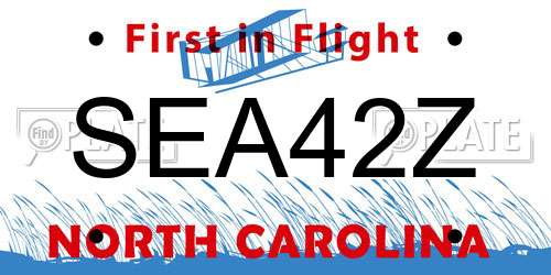 SEA42Z North Carolina License Plate