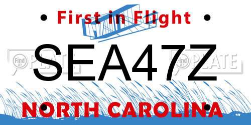 SEA47Z North Carolina License Plate