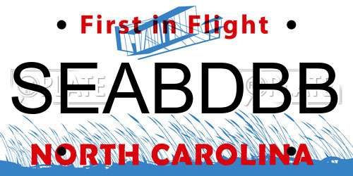 SEABDBB North Carolina License Plate