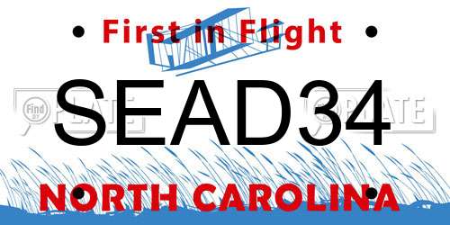 SEAD34 North Carolina License Plate