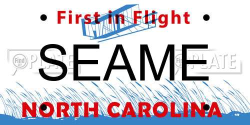 SEAME North Carolina License Plate