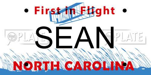 SEAN North Carolina License Plate