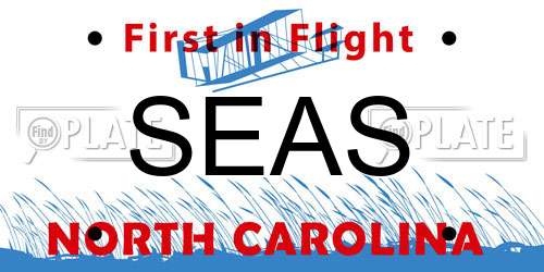 SEAS North Carolina License Plate