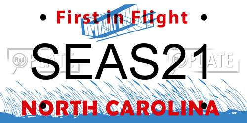 SEAS21 North Carolina License Plate