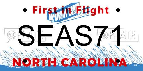SEAS71 North Carolina License Plate